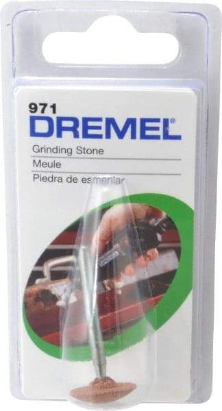 Dremel - 5/8" Head Diam x 3/32" Thickness, B71, Mushroom End, Aluminum Oxide Mounted Point - Green - Eagle Tool & Supply