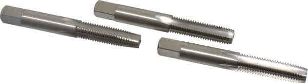 Interstate - M9x1.25 Metric Coarse, 4 Flute, Bottoming, Plug & Taper, Bright Finish, High Speed Steel Tap Set - Right Hand Cut, 2-15/16" OAL, 1-1/4" Thread Length - Eagle Tool & Supply