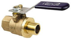 NIBCO - 2" Pipe, Full Port, Bronze Standard Ball Valve - 2 Piece, Inline - One Way Flow, MNPT x FNPT Ends, Lever Handle, 600 WOG, 200 WSP - Eagle Tool & Supply