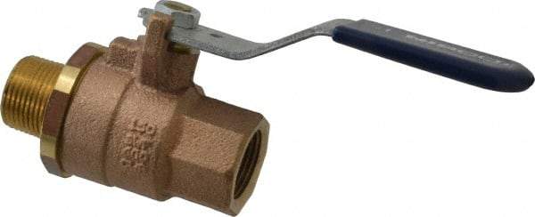 NIBCO - 3/4" Pipe, Full Port, Bronze Standard Ball Valve - 2 Piece, Inline - One Way Flow, MNPT x FNPT Ends, Lever Handle, 600 WOG, 200 WSP - Eagle Tool & Supply