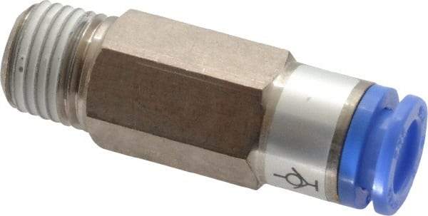 SMC PNEUMATICS - 8mm OD, R(PT) 1/4 Thread, Brass/Polybutylene Push-to-Connect Male Connector - 145 Max psi - Eagle Tool & Supply