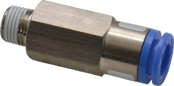 SMC PNEUMATICS - 8mm OD, R(PT) 1/8 Thread, Brass/Polybutylene Push-to-Connect Male Connector - 145 Max psi - Eagle Tool & Supply