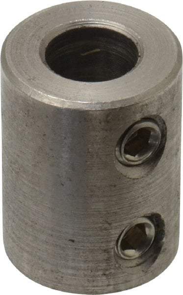 Climax Metal Products - 3/8" Inside x 3/4" Outside Diam, Stainless Steel Set Screw Rigid Coupling - 1" Long - Eagle Tool & Supply