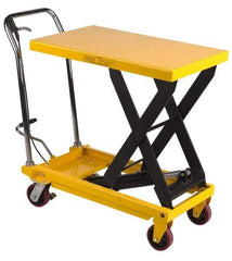 Wesco Industrial Products - 1,650 Lb Capacity Portable Foot-Operated Scissor Lift Table - 16" Lift Height, 39" Platform Length x 20" Platform Width - Eagle Tool & Supply