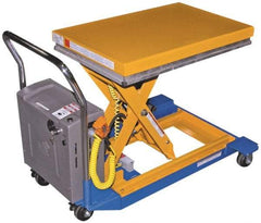 Vestil - 1,000 Lb Capacity Portable Battery-Operated Scissor Lift Table - 11-1/4" Lift Height, 36" Platform Length x 24" Platform Width - Eagle Tool & Supply