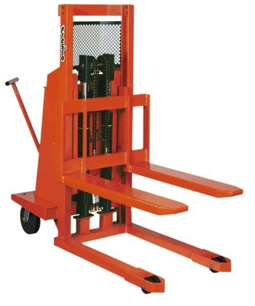 Presto Lifts - 2,000 Lb Capacity, 48" Lift Height, Battery Operated Work Positioner - 3-1/4" Lowered Height, 24" Load Center, 42" Fork Length, 28" Overall Width - Eagle Tool & Supply