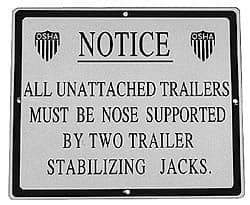 Vestil - Aluminum Trailer Sign - Aluminum Trailer Sign - Eagle Tool & Supply