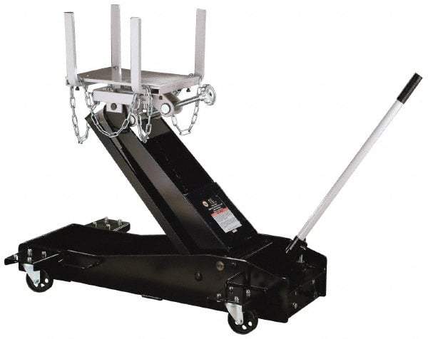 Omega Lift Equipment - 3,000 Lb Capacity Transmission Jack - 7-7/8 to 37-1/4" High, 26" Chassis Width x 46-3/4" Chassis Length - Eagle Tool & Supply