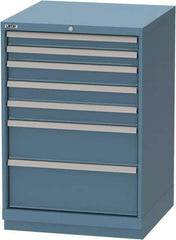 LISTA - 7 Drawer, Tool Crib Storage Cabinet - Steel, 28-1/4" Wide x 28-1/2" Deep x 41-3/4" High, Blue - Eagle Tool & Supply
