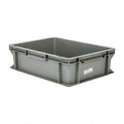 SSI Schaefer - 0.38 Cu Ft, 55 Lb Load Capacity Gray Polypropylene Tote Container - Stacking, 15.8" Long x 11.9" Wide x 4.8" High - Eagle Tool & Supply