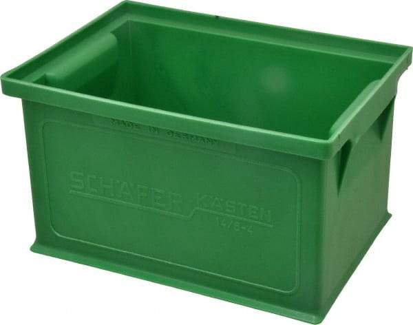 SSI Schaefer - 0.09 Cu Ft, 17 Lb Load Capacity Green Polyethylene & Conductive PP Tote Container - Stacking, 8.3" Long x 6" Wide x 4.8" High - Eagle Tool & Supply