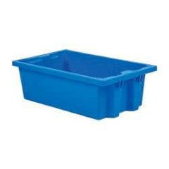 SSI Schaefer - 0.6 Cu Ft, 44 Lb Load Capacity Blue Polypropylene Tote Container - Stacking, Nesting, 21.3" Long x 12.6" Wide x 6.7" High - Eagle Tool & Supply