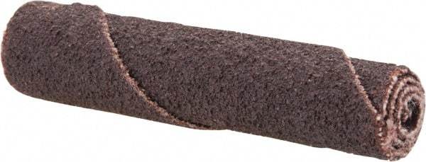 Merit Abrasives - 2" Long x 3/8" Diam, Aluminum Oxide, Full Taper Cartridge Roll - 80 Grit, 1/8" Pilot Hole Diam, Medium Grade - Eagle Tool & Supply