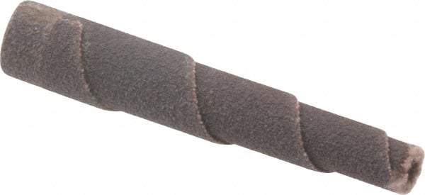 Merit Abrasives - 2" Long x 3/8" Diam, Aluminum Oxide, Full Taper Cartridge Roll - 120 Grit, 1/8" Pilot Hole Diam, Fine Grade - Eagle Tool & Supply