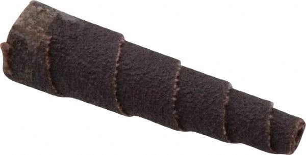 Merit Abrasives - 2" Long x 1/2" Diam, Aluminum Oxide, Full Taper Cartridge Roll - 80 Grit, 1/8" Pilot Hole Diam, Medium Grade - Eagle Tool & Supply