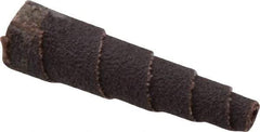 Merit Abrasives - 2" Long x 1/2" Diam, Aluminum Oxide, Full Taper Cartridge Roll - 80 Grit, 1/8" Pilot Hole Diam, Medium Grade - Eagle Tool & Supply