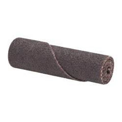 Merit Abrasives - 1/2" Max Roll Diam x 2" OAL, 80 Grit Aluminum Oxide Straight Cartridge Roll - 1/8" Pilot Hole Diam, Medium Grade - Eagle Tool & Supply