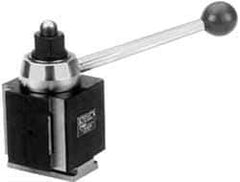 Dorian Tool - 25 and Up Inch Lathe Swing, Wedge Type Quick Change Tool Post - 8-1/8 Inch Tool Post Height, Series EA, 2-1/2 to 3-1/2 Inch Centerline Height Range, 9-13/32 Inch Overall Height - Exact Industrial Supply