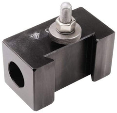 Aloris - Series AXA, #53 Morse Taper Tool Post Holder - 12" & Under Lathe Swing, 1-1/2" OAH, 3/4" Centerline Height - Exact Industrial Supply