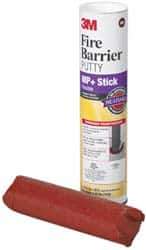 3M - 1/4" x 11" Stick Red Elastomer Fire Barrier Putty - 437°F Max Operating Temp, Series MP+ - Eagle Tool & Supply