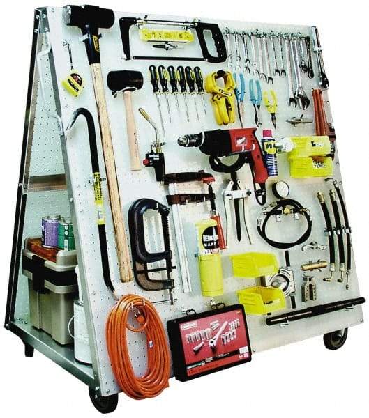 Triton - 48-1/2 Inches Wide x 51-1/2 Inches High x 29-3/4 Inches Deep A-Frame Double Sided Pegboard Tool Cart - 650 Lbs. Load Limit, 32 Square Ft. Surface Area - Eagle Tool & Supply