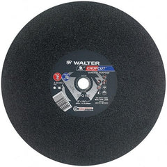 WALTER Surface Technologies - 16" 30 Grit Aluminum Oxide Cutoff Wheel - 7/64" Thick, 1" Arbor, 3,800 Max RPM, Use with Electric & Gas Powered Saws - Eagle Tool & Supply