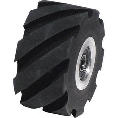 Dynabrade - 2" Diam x 1" Wide Contact Wheel Assembly - 5/8" Arbor Hole, Standard, 70 Duro Rubber Face - Eagle Tool & Supply