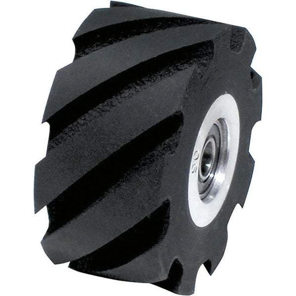 Dynabrade - 2" Diam x 1" Wide Contact Wheel Assembly - 5/8" Arbor Hole, Standard, 90 Duro Rubber Face - Eagle Tool & Supply