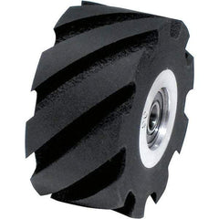 Dynabrade - 2" Diam x 1" Wide Contact Wheel Assembly - 5/8" Arbor Hole, Standard, 90 Duro Rubber Face - Eagle Tool & Supply