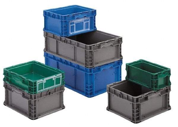 Orbis - 40 Lb Load Capacity Gray Polyethylene Tote Container - Stacking, 12" Long x 7.4" Wide x 5" High - Eagle Tool & Supply