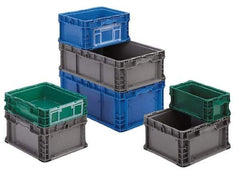 Orbis - 40 Lb Load Capacity Green Polyethylene Tote Container - Stacking, 12" Long x 15" Wide x 9-1/2" High - Eagle Tool & Supply