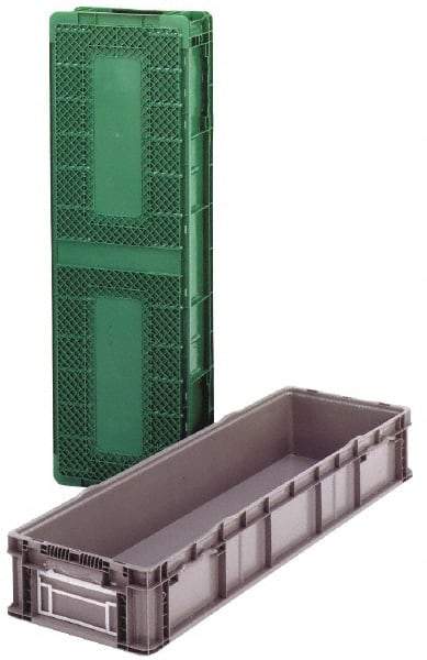 Orbis - 40 Lb Load Capacity Green Polyethylene Tote Container - Stacking, 48" Long x 15" Wide x 10.8" High - Eagle Tool & Supply