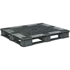 Orbis - 47.8" Long x 39.9" & Wide x 5.8" High Polyethylene Stackable Pallet - 30,000 Lb Static Capacity, 3,500 Lb Dynamic Capacity, Black - Eagle Tool & Supply