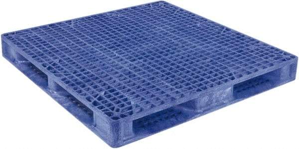 Orbis - 47.9" Long x 47.9" & Wide x 6.8" High Polyethylene Stackable Pallet - 30,000 Lb Static Capacity, 4,000 Lb Dynamic Capacity, Blue - Eagle Tool & Supply