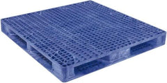 Orbis - 47.9" Long x 47.9" & Wide x 6.8" High Polyethylene Stackable Pallet - 30,000 Lb Static Capacity, 4,000 Lb Dynamic Capacity, Blue - Eagle Tool & Supply
