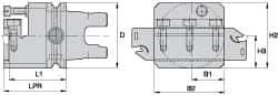 Kennametal - Tool Block Style KM63UT, 26mm Blade Height, 99.75mm OAL, 63mm OAH, Indexable Cutoff Blade Tool Block - 26mm Shank Height, Reversible, Series A2 Cut-Off - Eagle Tool & Supply