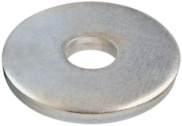 Gibraltar - 1" Screw, Steel Fender Flat Washer - 1-1/16" ID x 3-1/2" OD, 3/8" Thick, Zinc-Plated Finish - Eagle Tool & Supply
