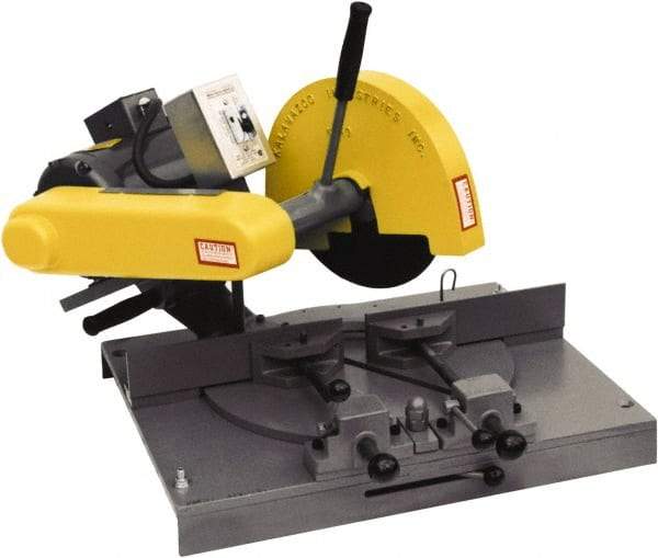 Kalamazoo - 10" Blade Diam, 5/8" Arbor Hole, Miter Chop & Cutoff Saw - 3,450 RPM, 3 hp, 110/220 & 220/440 Volts, 1 or 3 Phase - Eagle Tool & Supply