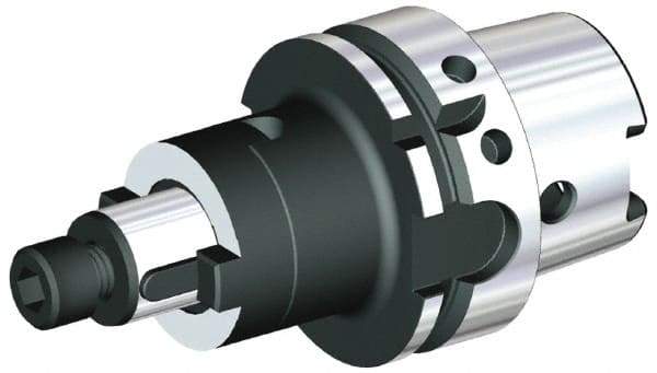Kennametal - HSK63A Taper Shank 32mm Pilot Diam Shell Mill Holder - 60mm Flange to Nose End Projection, 58mm Nose Diam, DIN Flange Coolant - Exact Industrial Supply