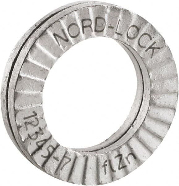 Nord-Lock - Wedge Lock Washers; Outside Diameter (Decimal Inch): 0.65 ; Material: Carbon Steel ; Material Grade: EN 1.7182 ; Finish/Coating: Doerken "Delta Protekt"; Zinc Flake ; Minimum Inside Diameter (Decimal Inch): 0.4102 ; Maximum Inside Diameter (D - Exact Industrial Supply