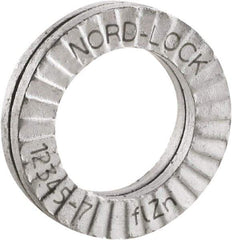Nord-Lock - #5, 0.284" OD, Zinc Flake, Steel Wedge Lock Washer - Grade 2, 0.126 to 0.134" ID - Eagle Tool & Supply