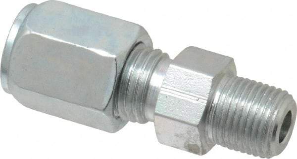 Parker - Metal Flareless Bite Tube Male Connector - 1/8 NPTF - Eagle Tool & Supply