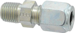 Parker - Metal Flareless Bite Tube Male Connector - 1/4 NPTF - Eagle Tool & Supply