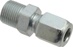 Parker - Metal Flareless Bite Tube Male Connector - 3/8 NPTF - Eagle Tool & Supply