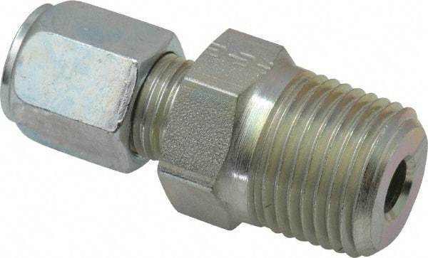 Parker - Metal Flareless Bite Tube Male Connector - 1/2 NPTF - Eagle Tool & Supply