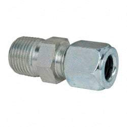 Parker - Metal Flareless Bite Tube Male Connector - 1/2 NPTF - Eagle Tool & Supply