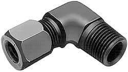 Parker - Metal Flareless Bite Tube Male Elbow - 1/2 NPTF - Eagle Tool & Supply