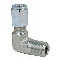 Parker - Metal Flareless Bite Tube Male Elbow - 1/4 NPTF - Eagle Tool & Supply