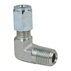 Parker - Metal Flareless Bite Tube Male Elbow - 1/4 NPTF - Eagle Tool & Supply