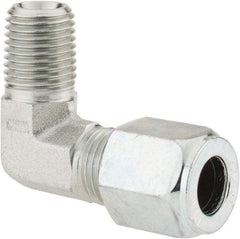 Parker - Metal Flareless Bite Tube Male Elbow - 1/4 NPTF - Eagle Tool & Supply
